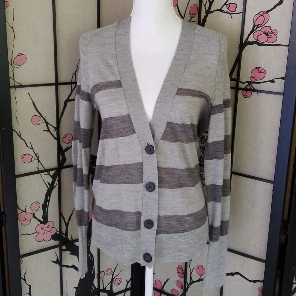 Loft by Ann Taylor Striped Cardigan
